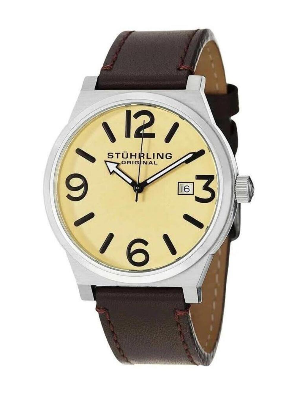 Stuhrling Original Aviator Champagne Dial Men's Watch, 42m (M15279)